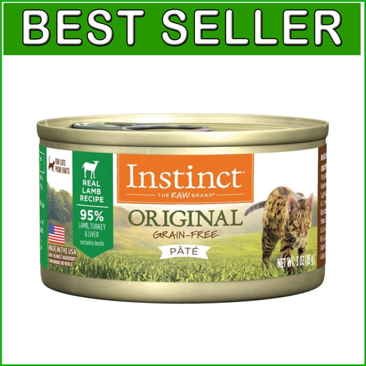 High Protein Grain-Free Cat Food - Original Lamb Pate, Pack of 24 Cans per 3 oz