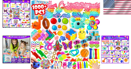 Delightful 1000 Pcs Fidget Toy Set for Kids - Perfect for Parties & Goodie Bags