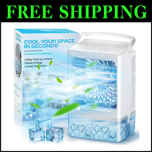 Energy-Efficient Personal Air Conditioner - Portable Design for Camping & Office