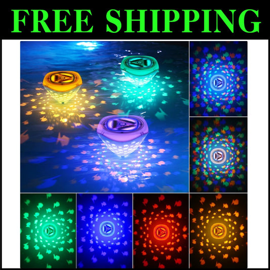 3PCS Color Changing Floating Pool Lights - Fish Pattern LED Decor for Bathtubs