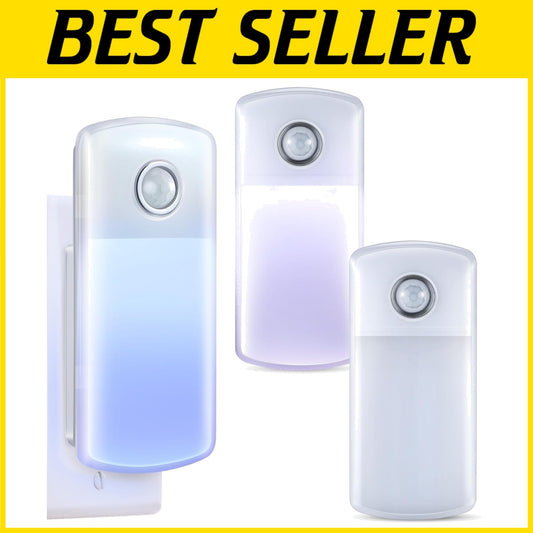 Dusk to Dawn Emergency Night Light & Flashlight with Foldable Plug - 3 Count