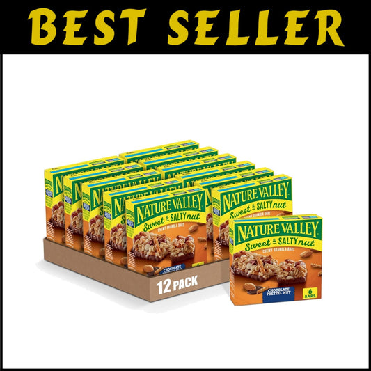 Chocolate Pretzel Sweet & Salty Granola Bars - 12 Count Pack - On-the-Go Treat