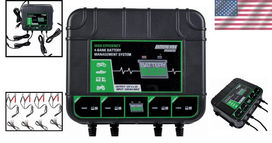 Battery Buddy 4-Bank 12V Charger - Safe Multi-Battery Maintainer with LED Status