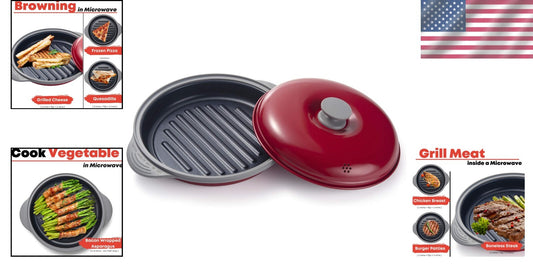 Quick & Easy Microwave Grill Pan - Ideal for Crispy Cooking, Dishwasher Safe