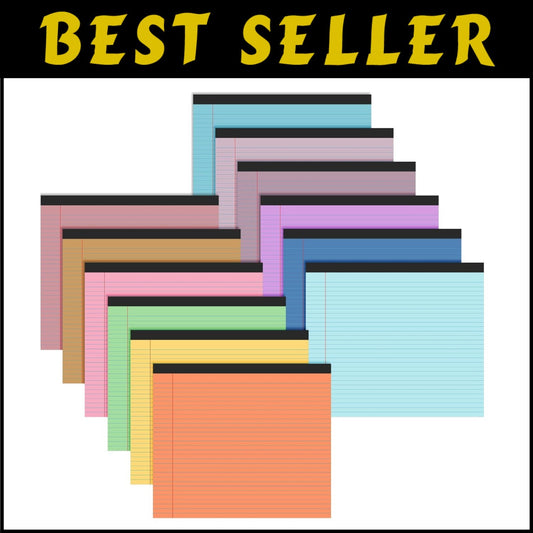 Assorted Color Writing Pads: 12 Pack Landscape Notebooks with 40 Sheets Each