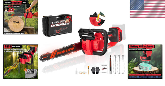 Effortless Trimming: 12-Inch Mini Chainsaw - Compatible with MWK 18V Batteries
