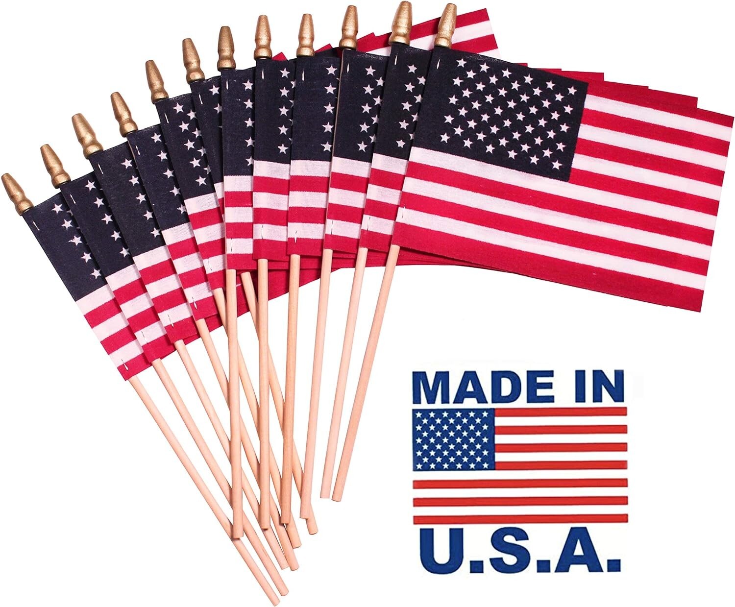 Weather-Resistant 12-Pack 12x18 Inch American Flags for Gardens and Celebrations