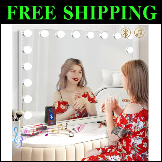 Bluetooth Vanity Mirror with Touch Sensor and 10X Magnifying - Wall or Tabletop