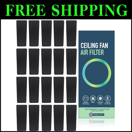 Eco-Friendly Coconut Charcoal Ceiling Fan Filters - 20-Pack for Clean Air