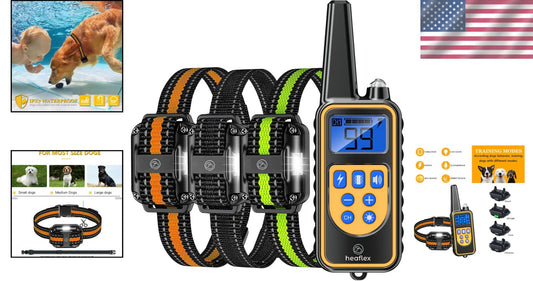 Multi-Dog Training Collar Kit: Waterproof Remote with Beep, Vibration, Shock
