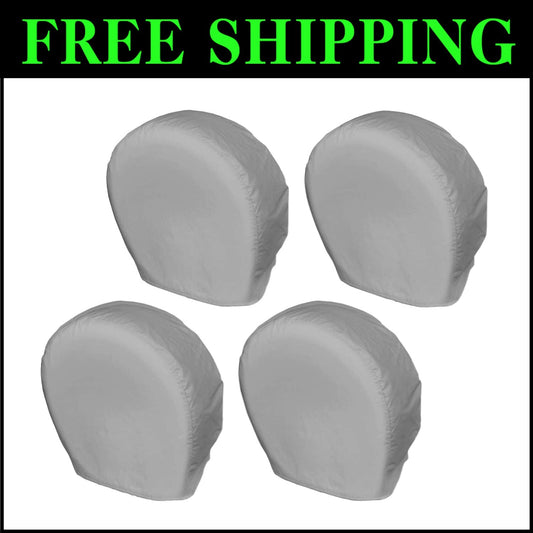 Tough Charcoal Tire Covers for RVs and Trailers - Windproof & Weather-Resistant