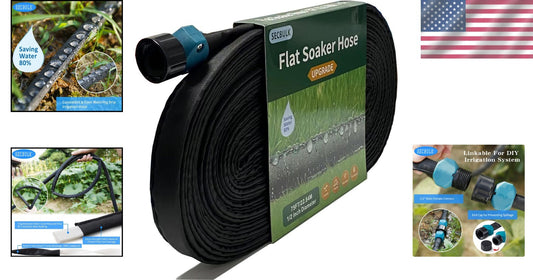 Dual-Layer 75 ft Flat Soaker Hose for Consistent and Even Garden Watering