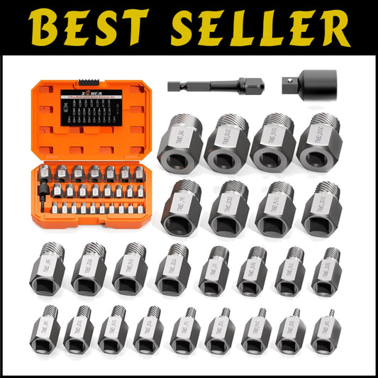 Multi-Application Screw Extractor Set - 27 PCS 3/8” Drive for All Needs