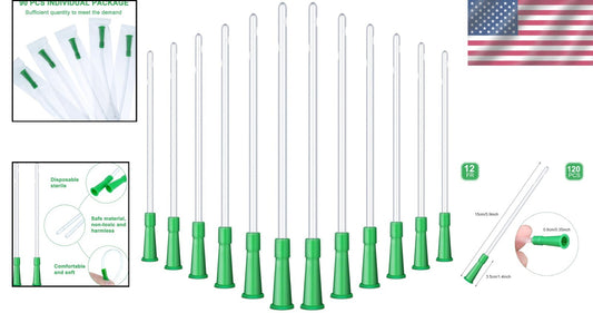 Clear 120-Count PVC Replacement Enema Tubes with Rounded Ends for 12FR Needs