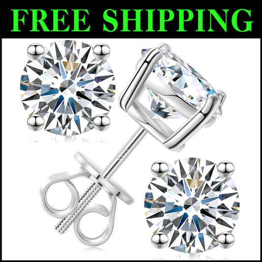 Versatile Moissanite Screw Back Earrings 3-10mm - Perfect Gift for Any Occasion