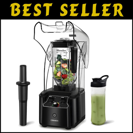 K90 Black Professional Blender - 80oz Capacity with Noise Reduction Shield