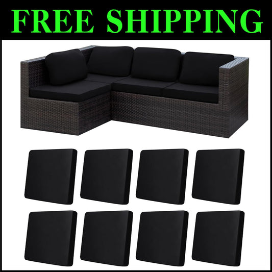 Stylish 8-Piece Set of Elastic Patio Cushion Covers for Refreshing Outdoor Decor