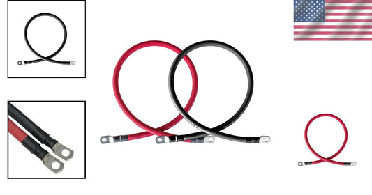 Flexible 2/0 AWG Copper Battery Inverter Cables with Corrosion-Resistant Ends