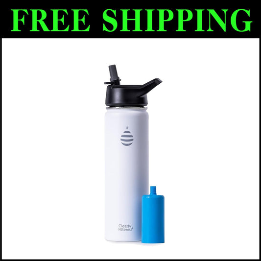 Clean Water Anywhere: 20oz Stainless Steel Filtered Bottle for Active Lifestyles