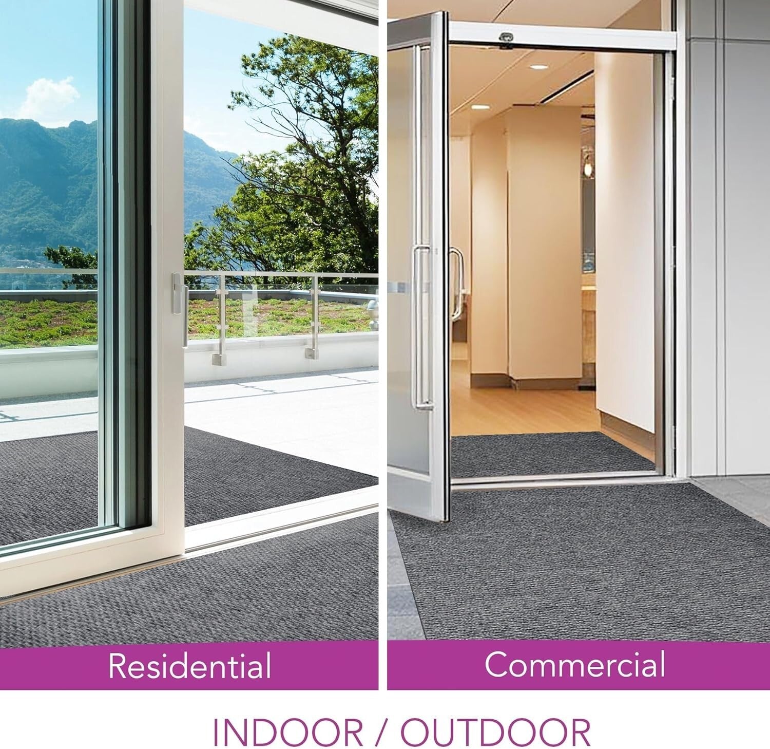Versatile Hallway Runner - Eco-Friendly Non-Slip 3ft x 8ft Carpet in Grey