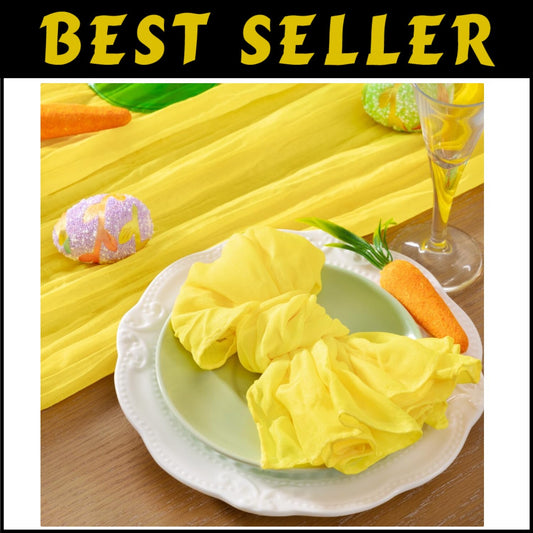 Premium 50-Piece Lemon Yellow Cheesecloth Napkin Set - 21'' for Any Celebration