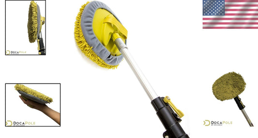 Extending 5-12 Ft Microfiber Mop for Scratch-Free Car Wash and Home Cleaning