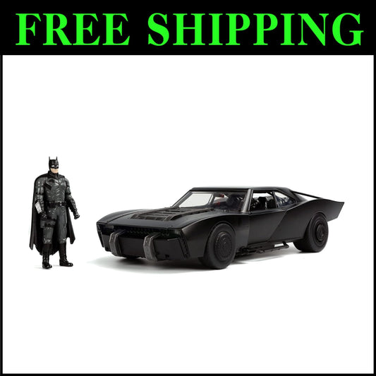 1:18 Batman Batmobile with Lights & 3.75" Figure - Must-Have for Collectors