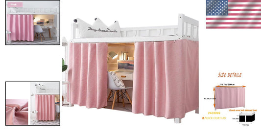2 Panel Waterproof Bunk Bed Curtains - Stylish Blackout Canopy for Privacy