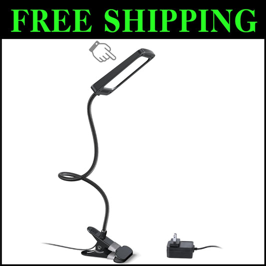 Flexible LED Desk Lamp with Strong Clamp - 3-Level Dimming for Home & Office Use