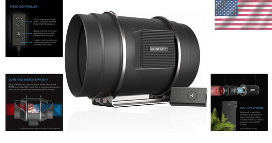 CLOUDLINE S8 PRO 8-Inch Inline Duct Fan - Quiet 10-Speed Ventilation Solution