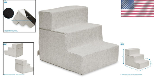 Portable & Lightweight Dog Stairs - Sand Foam Steps for Easy Pet Access (16.5")