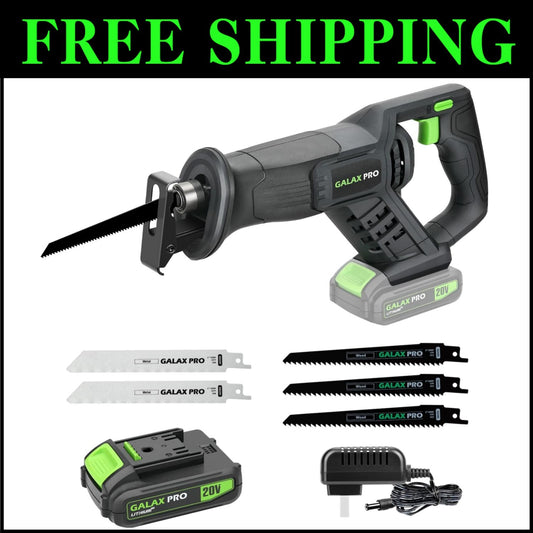 Powerful 20V Cordless Reciprocating Saw with 7/8" Stroke Length & Comfort Grip