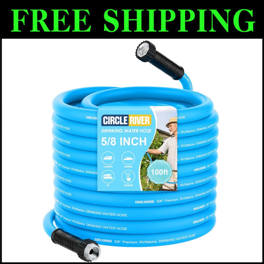 All-Weather 100FT RV Water Hose - Safe & Durable for Camping & Marine Use