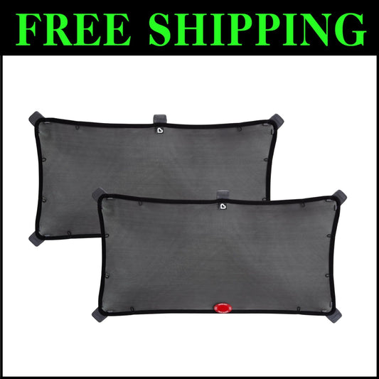 Brica Magnetic Stretch Sun Shade - Black, 2 Pack for Optimal UV Protection