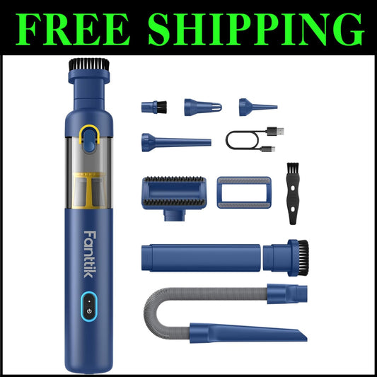 Compact 4-in-1 Handheld Vacuum with Type-C Charging - Ideal for Car and Office
