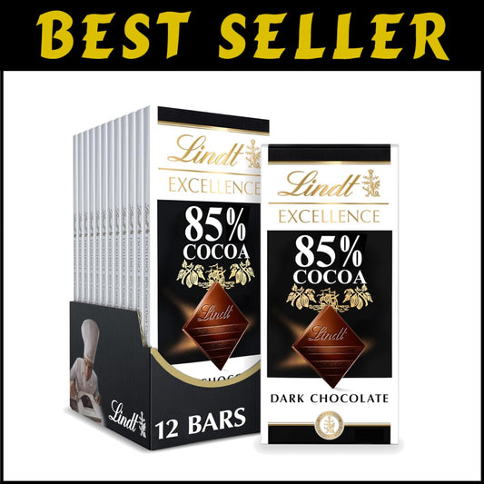 Silky EXCELLENCE 85% Cocoa Dark Chocolate Bars - 12 Pack, Perfect for Indulgence