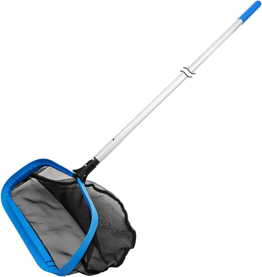 Effortless Pool Cleaning: 17.5'' Repairable Skimmer Net with 10' Aluminum Pole