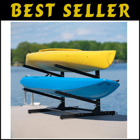 Industrial-Grade Freestanding Kayak Holder - 2 Levels, Easy Setup and Versatile