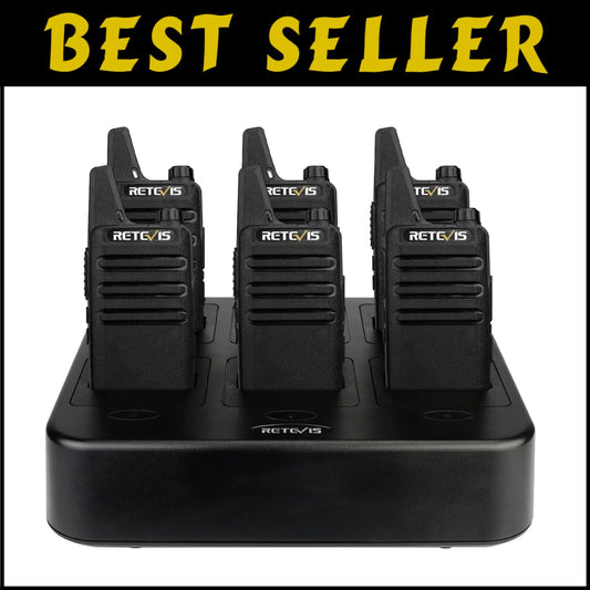 Efficient Walkie Talkies - 6 Pack Rechargeable Two-Way Radios with Multi Charger