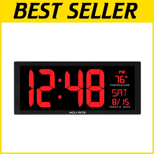 14.5-Inch Large Digital LED Clock with Date & Temperature for Home or Office