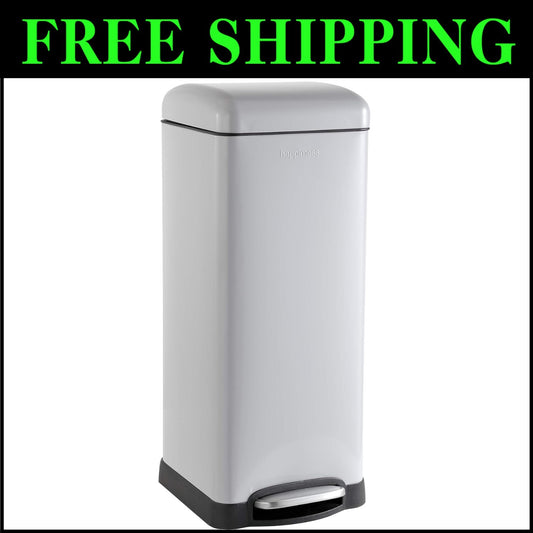 Betty Retro 8-Gallon Step-Open Trash Can - Stylish & Fingerprint Resistant