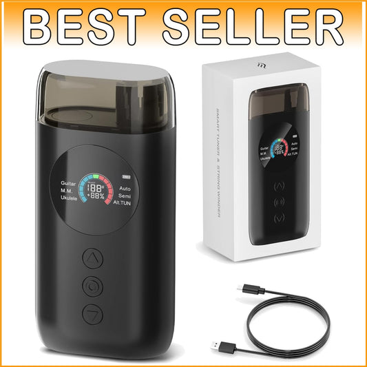 Automatic Guitar Tuner with Color Display & Alternative Tuning Options - Compact