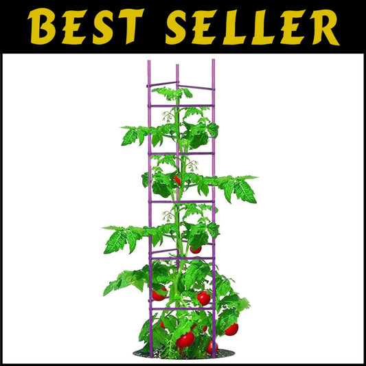 Triangular Tomato Cage Set - 73” Adjustable Garden Stakes for Plant Support