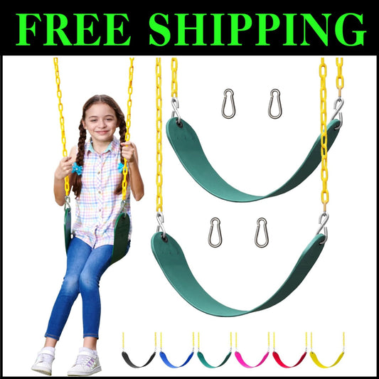 Weather-Resistant Green Swing Replacement Kit for Kids - 300 lbs Capacity