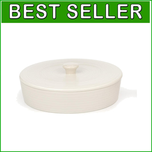 Durable 10" Round Stoneware Tortilla Warmer - Dishwasher & Microwave Safe