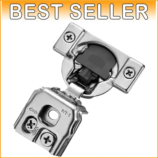 1-1/4 Inch Soft Close Hinges - 30 Pack Satin Nickel Concealed Hardware Set