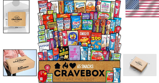 65-Piece Snack Sampler Box - Perfect for Kids, Adults, and Father’s Day Gifts!