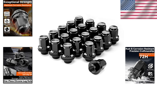 Corrosion Resistant Acorn Lug Nut Set - 20pcs M14x1.5, Ideal for SUVs & Trucks