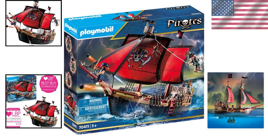 Large Pirate Ship Playset with Cannons and Secret Storage for Fun Adventures