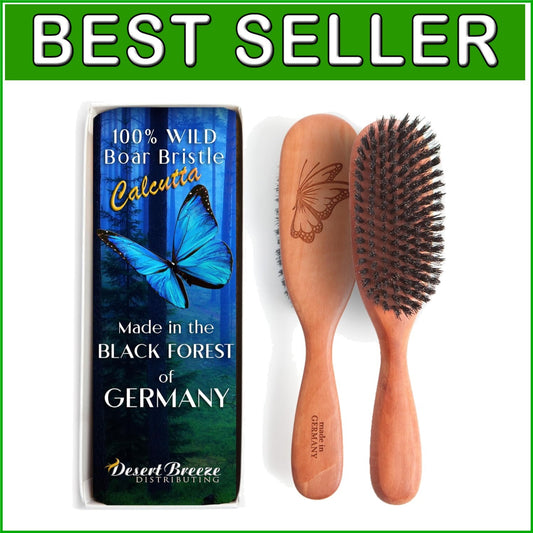 Luxury Boar Bristle Hairbrush for Fine to Medium Thick Hair - Made in Germany